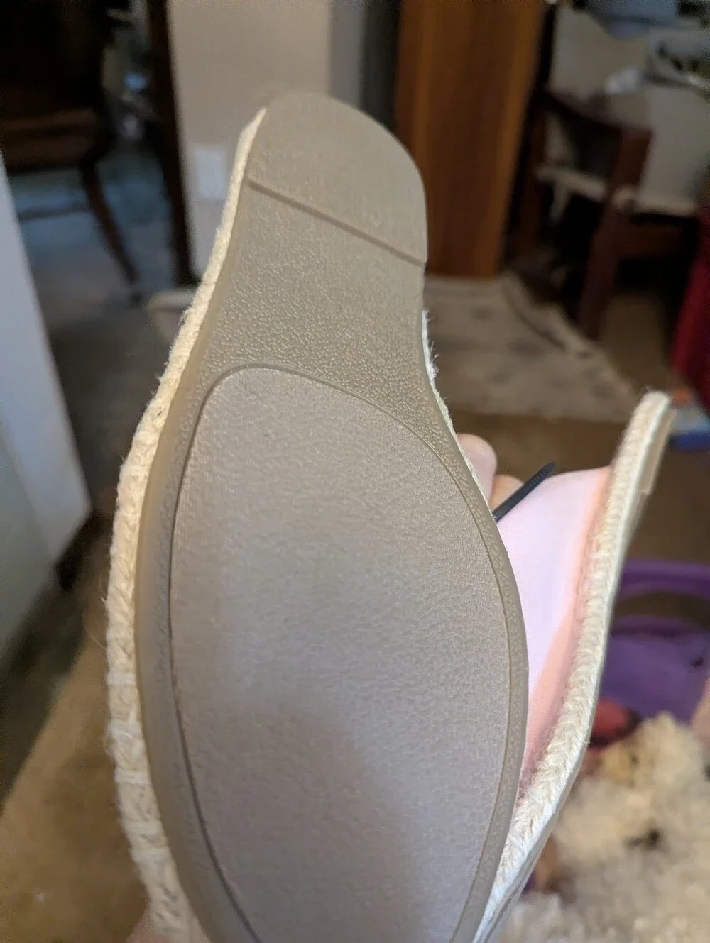 NWOT Madden Girl Pink Canvas Jute Trim Mules Sz 7.5